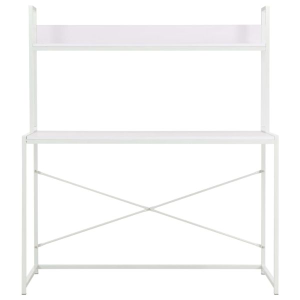 Компютърно бюро, бяло, 120x60x138 см