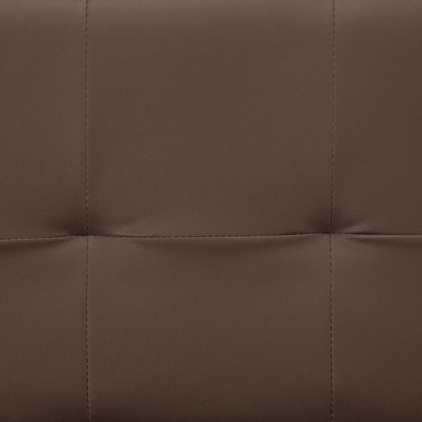 Разтегателен диван с две възглавници, кафяв, изкуствена кожа