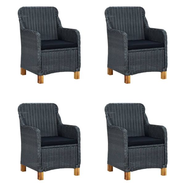 Градински трапезен комплект, 5 части, тъмносив