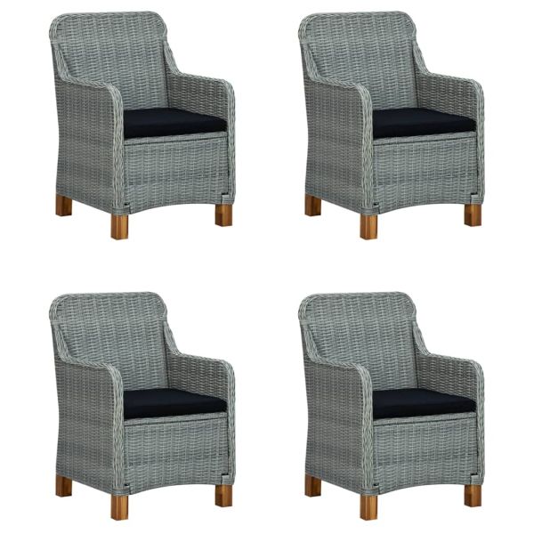 Градински трапезен комплект, 5 части, светлосив