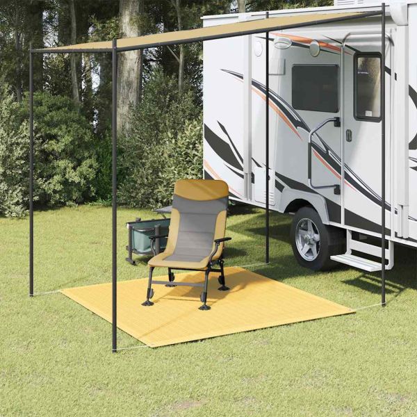 Килим за палатка, бежов, 250x250 см, HDPE