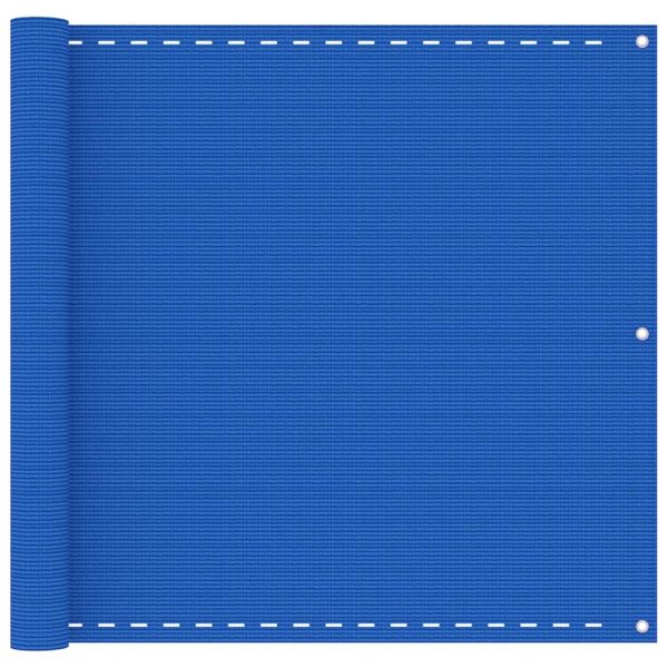 Балконски параван, син, 90x600 см, HDPE