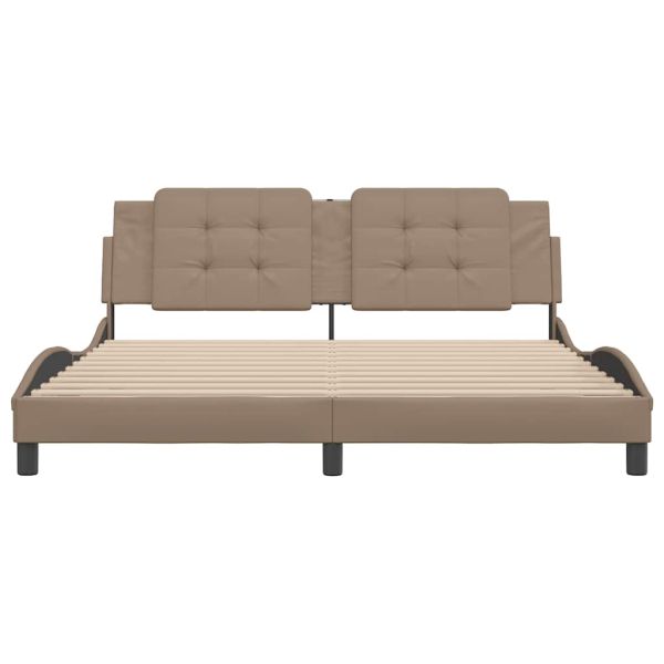 Рамка за легло без матрак Zadar, капучино, 180x200 см, изкуствена кожа