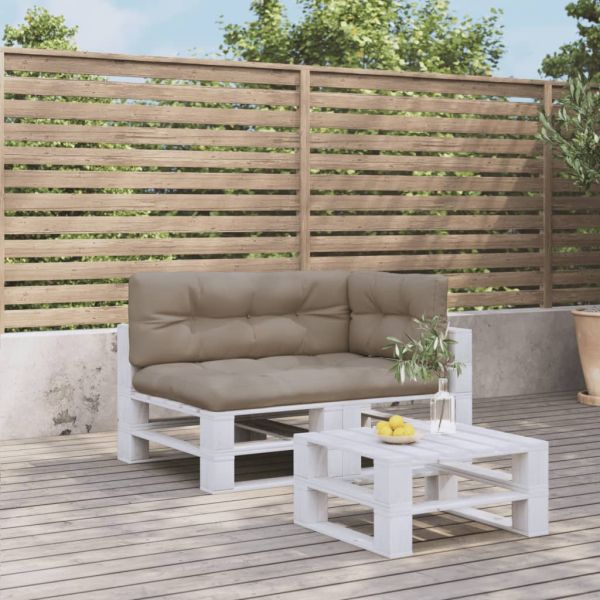 Палетни възглавници, 3 бр, таупе, текстил