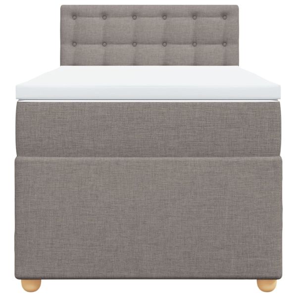 Боксспринг легло с матрак, таупе, 100x200 см, плат