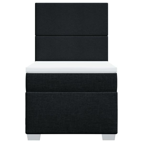 Боксспринг легло с матрак, черно, 80x200 см, плат