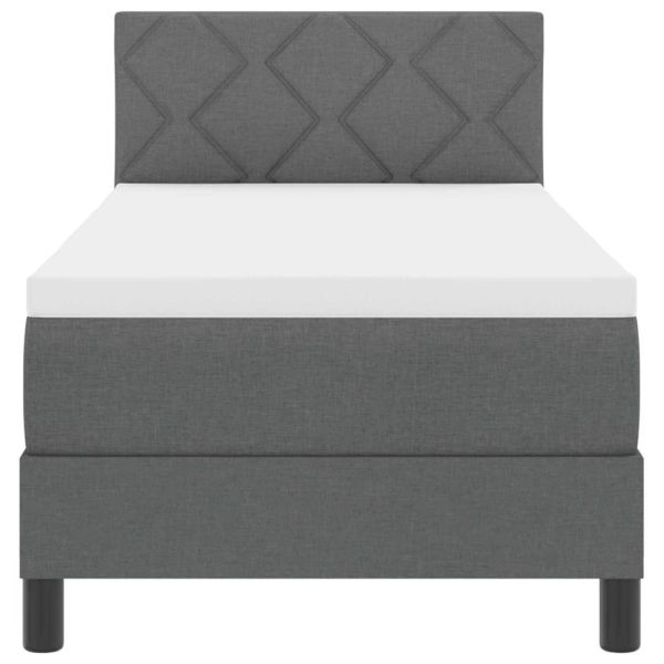 Легло с пружинирана основа Тъмен сив 80 x 200 cm текстил