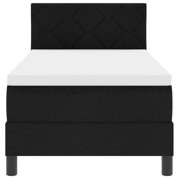 Легло с пружинирана основа с матрак Черно 80 x 200 cm текстил