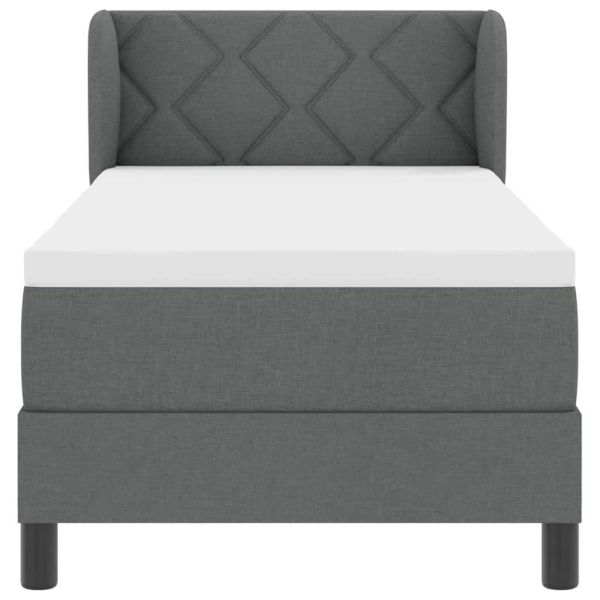 Легло с пружинирана основа Тъмносив 80 x 200 cm текстил