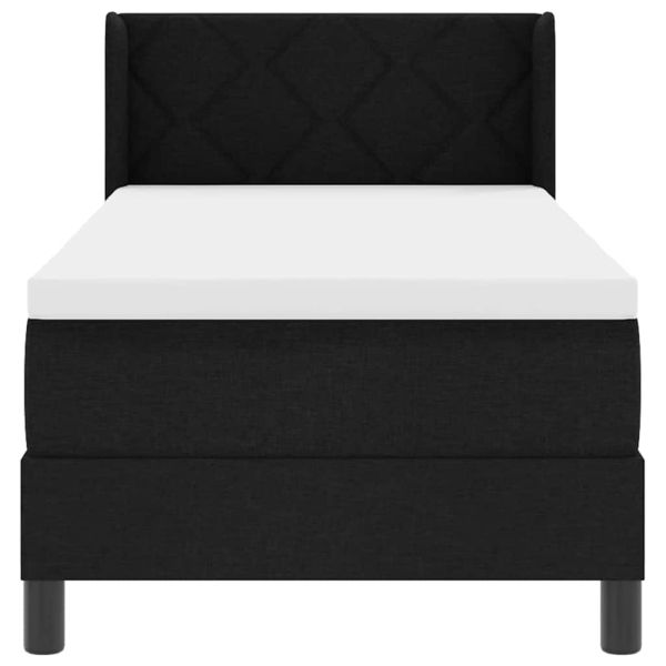 Легло с пружинирана основа с матрак Черно 200 x 80 см Полиестер