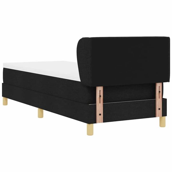 Легло с пружинирана основа с матрак Черно 200 x 80 см Полиестер