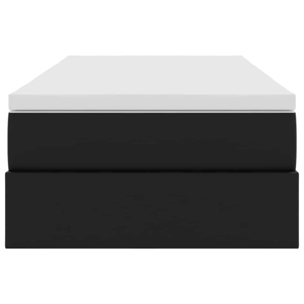 Легло с място за съхранение и матрак Черно 100 x 200 cm