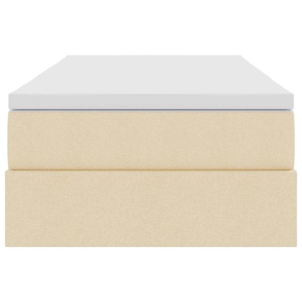 Легло с място за съхранение и матрак Крем 90 x 200 cm Полиестер