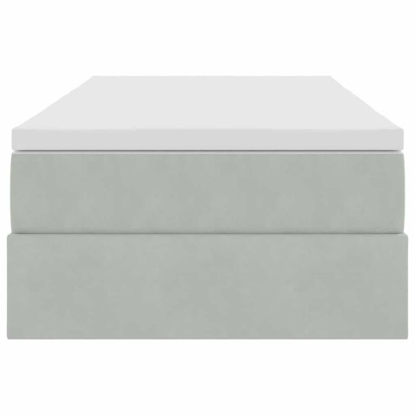 Легло с място за съхранение и матрак Светлосиво 90 x 200 cm