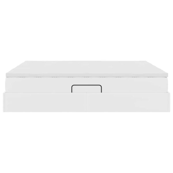 Легло с място за съхранение и матрак с матрак Бяло 180 x 200 cm
