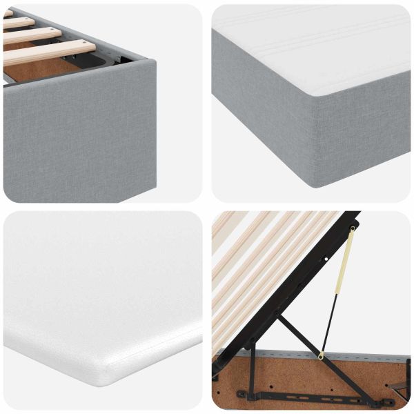 Легло с място за съхранение и матрак Светлосиво 180 x 200 cm