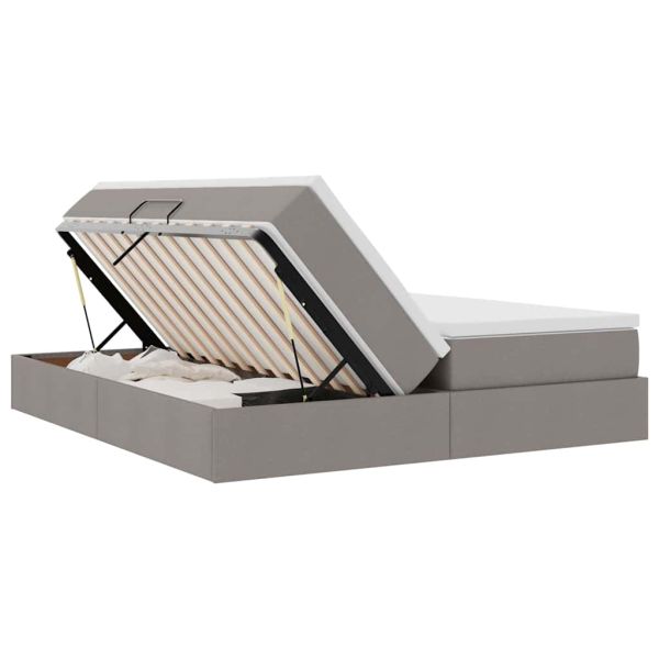 Легло с място за съхранение и матрак Таупе 180 x 200 cm