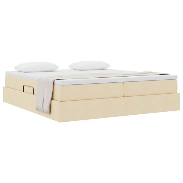 Легло с място за съхранение и матрак с матрак Крем 180 x 200 cm