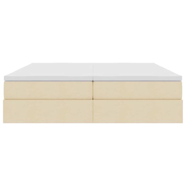 Легло с място за съхранение и матрак с матрак Крем 180 x 200 cm