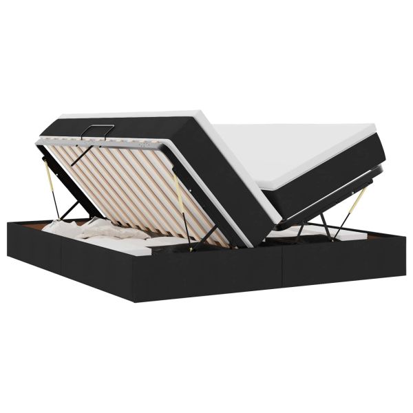 Легло с място за съхранение и матрак Черно 200 x 200 cm
