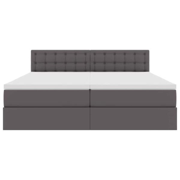 Легло с място за съхранение Сив 180 x 200 cm Изкуствена