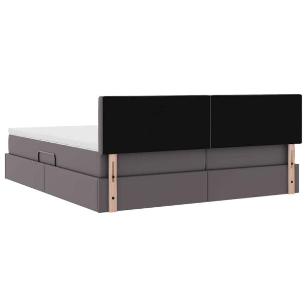 Легло с място за съхранение Сив 180 x 200 cm Изкуствена