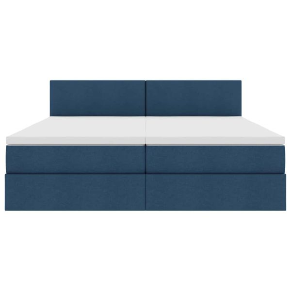 Легло с място за съхранение Синьо 100 x 200 cm Изкуствена