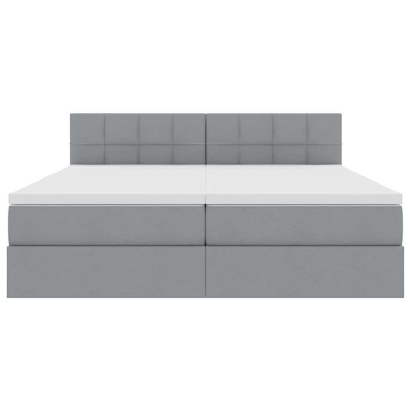 Легло с място за съхранение Светлосиво 180 x 200 cm Изкуствена