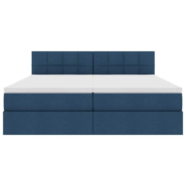 Легло с място за съхранение Синьо 200 x 200 cm Изкуствена