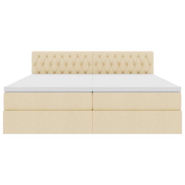 Легло с място за съхранение Кремав 180 x 200 cm Изкуствена