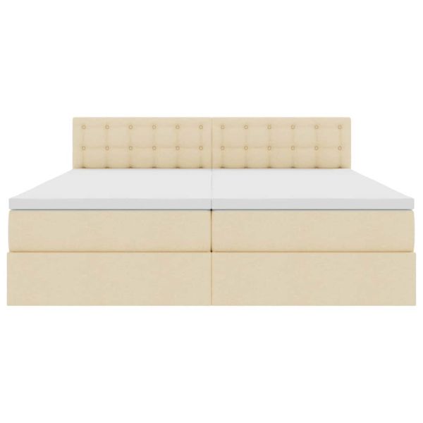 Легло с място за съхранение Кремав 180 x 200 cm Изкуствена