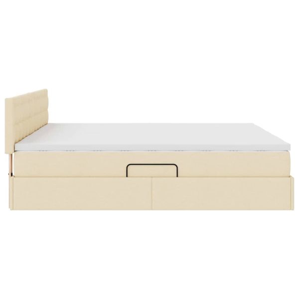 Легло с място за съхранение Кремав 180 x 200 cm Изкуствена