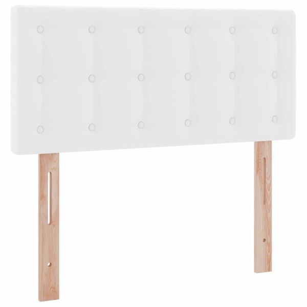 Легло с място за съхранение и LED с LED Чисто бяло 90 x 190 cm