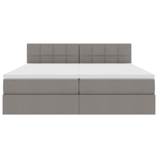 Легло С LED лентисти светлини Таупе 180 x 200 cm текстил