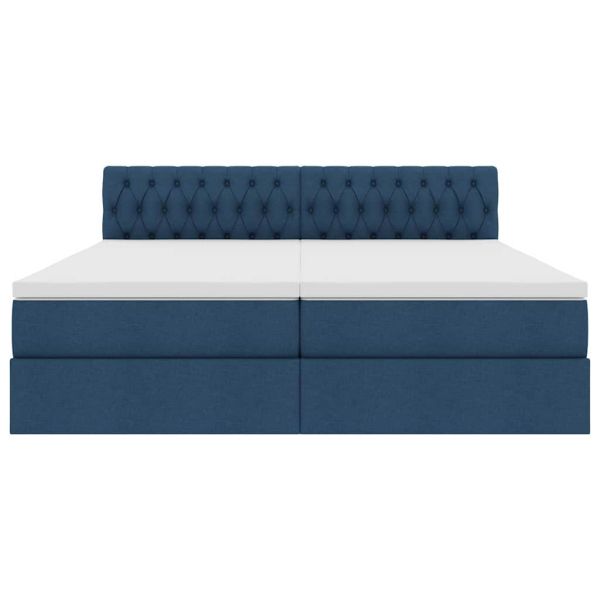 Легло С LED лентисти светлини Синьо 200 x 200 cm текстил