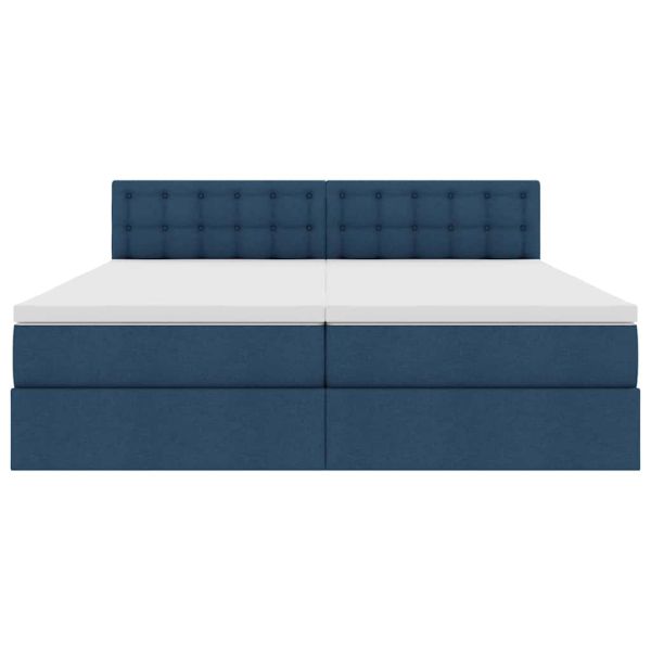 Легло С LED лентисти светлини Синьо 200 x 200 cm текстил