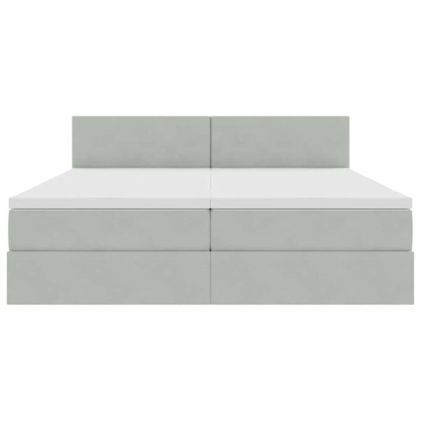 Легло С LED лентисти светлини Светлосиво 180 x 200 cm Кадифе