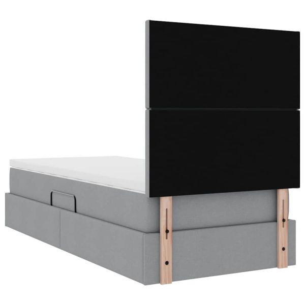 Легло с място за съхранение и матрак Светлосиво 90 x 200 cm