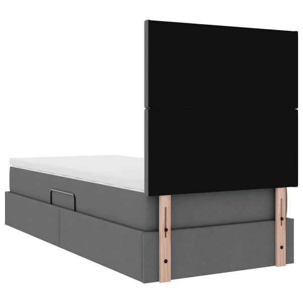 Легло с място за съхранение и матрак Тъмен сив 90 x 200 cm