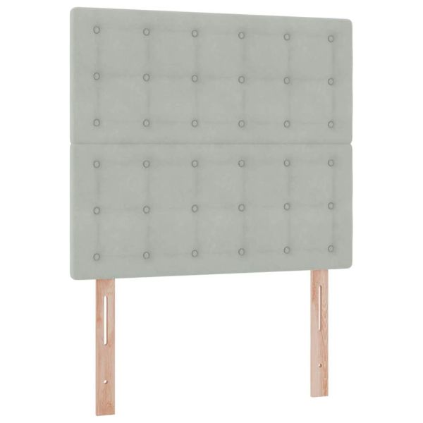 Легло с място за съхранение и матрак Светлосиво 90 x 200 cm