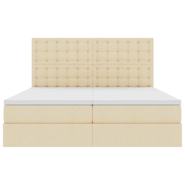 Легло с място за съхранение Кремав 180 x 200 cm Изкуствена