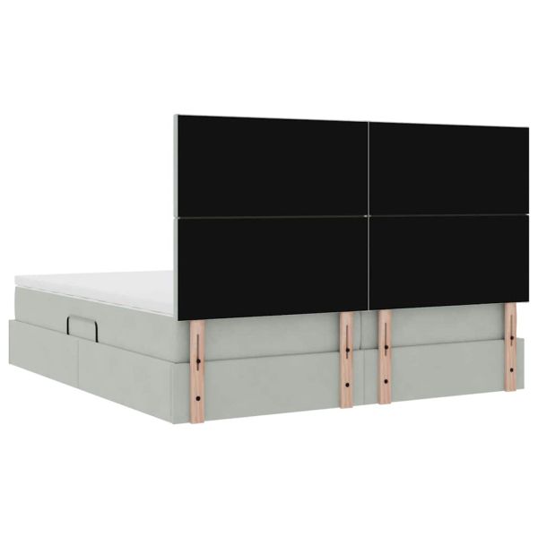 Легло с място за съхранение Светлосиво 180 x 200 cm Кадифе