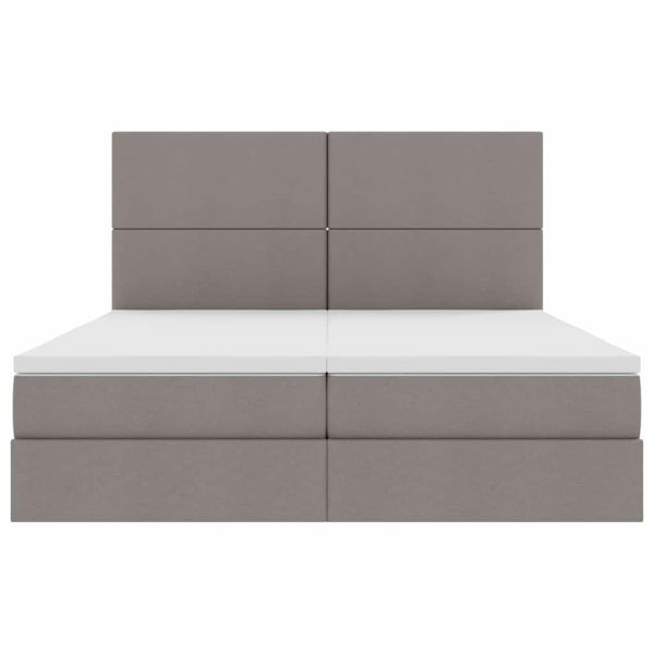 Легло С LED лентисти светлини Таупе 180 x 200 cm текстил