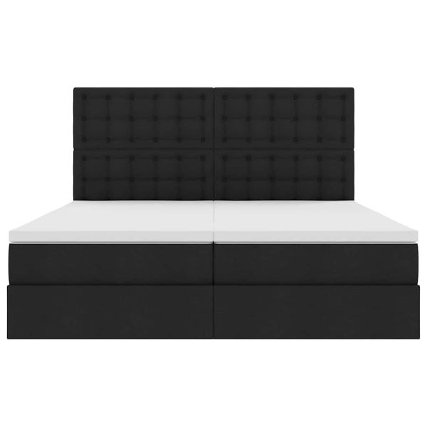 Легло С LED лентисти светлини Черно 200 x 200 cm текстил