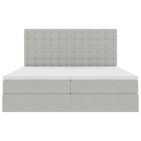 Легло С LED лентисти светлини Светлосиво 180 x 200 cm Кадифе