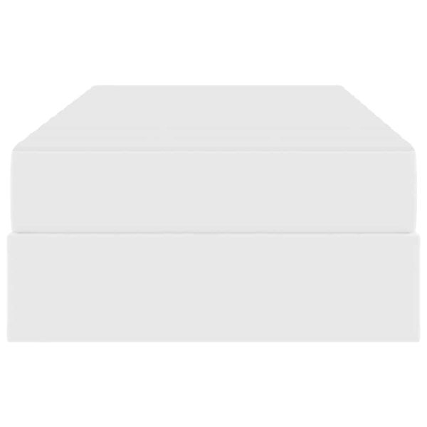 Легло с място за съхранение и матрак с матрак 2 pcs Бяло Кожа