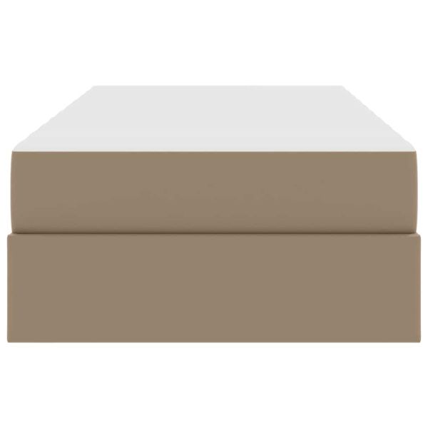 Легло с място за съхранение и матрак 2 pcs Капучино Кожа