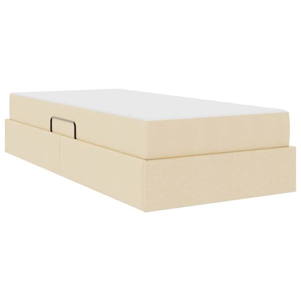 Легло с място за съхранение и матрак Крем 90 x 190 cm Полиестер