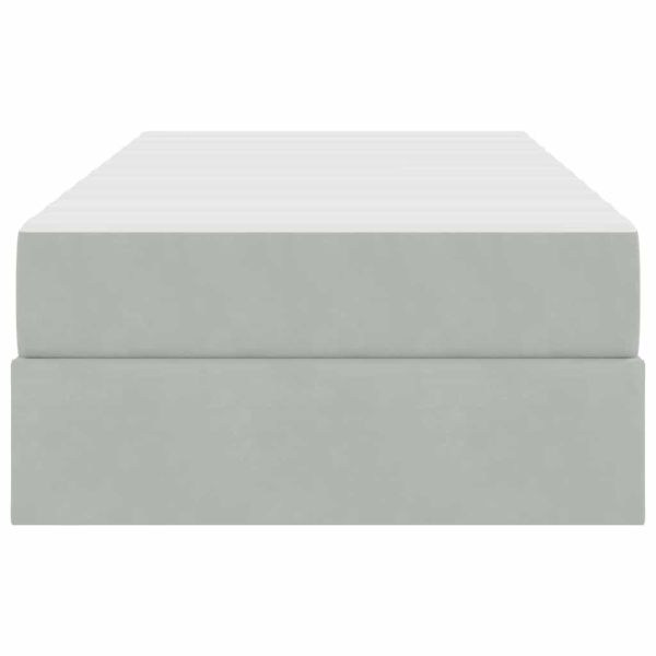 Легло с място за съхранение и матрак Светлосиво 90 x 200 cm