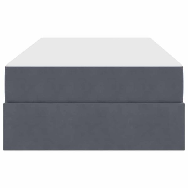 Легло с място за съхранение и матрак Тъмен сив 90 x 200 cm